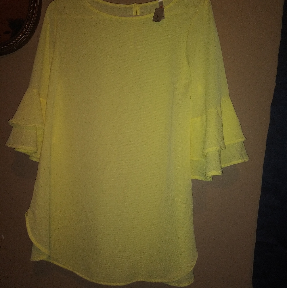Brand new canary yellow blouse size small